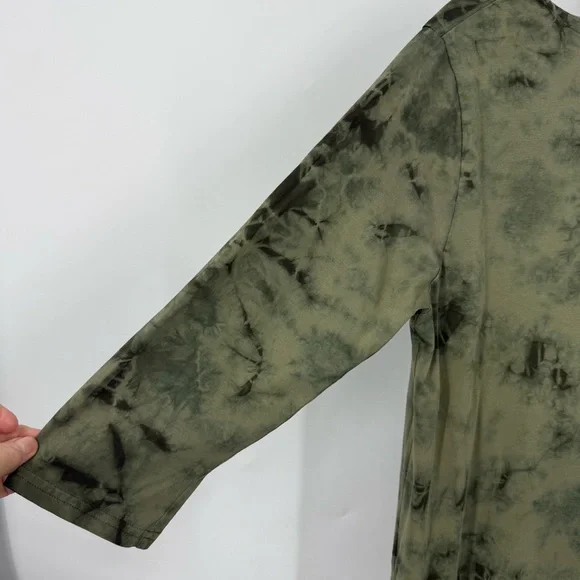 Pact Far Out T-shirt Olive Tie-Dye Women's Dress L - Picture 5 of 9